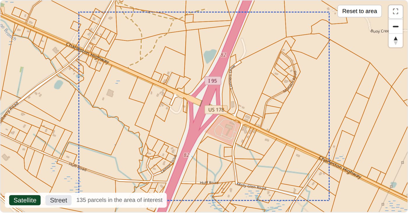 iVerify parcel layer at Interchange (Exit 77)